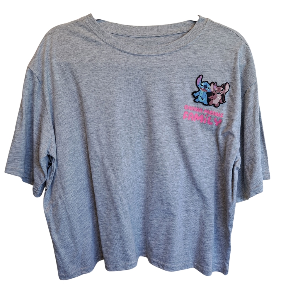 Disney Lilo, Stitch & Angel T-Shirt with Rubber Patch Size XL Juniors